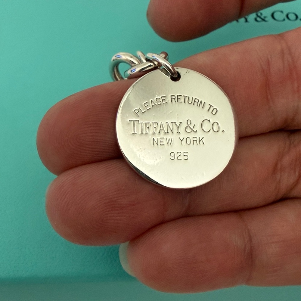 9” LARGE Tiffany & Co. Please Return To Tiffany Round Tag Bracelet - Picture 7 of 14
